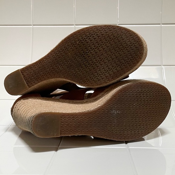 For TATIANA - Michael Kors Brown Suede Wedge Platform Espadrille Sandals size 11 - Picture 10 of 14